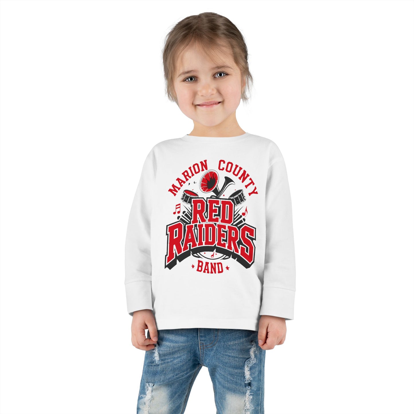 Toddler Long Sleeve Tee \ Marion County Red Raiders Band \ MCB2