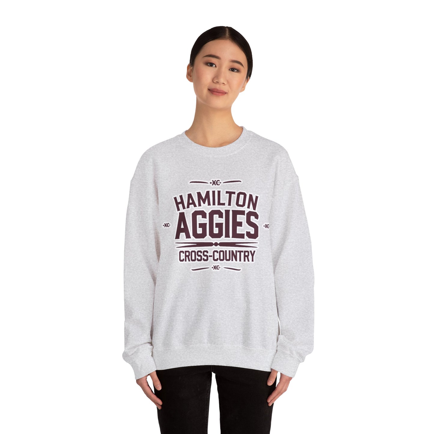 Adult Crewneck Sweatshirt \ Hamilton Aggies Cross-Country \ HCC1