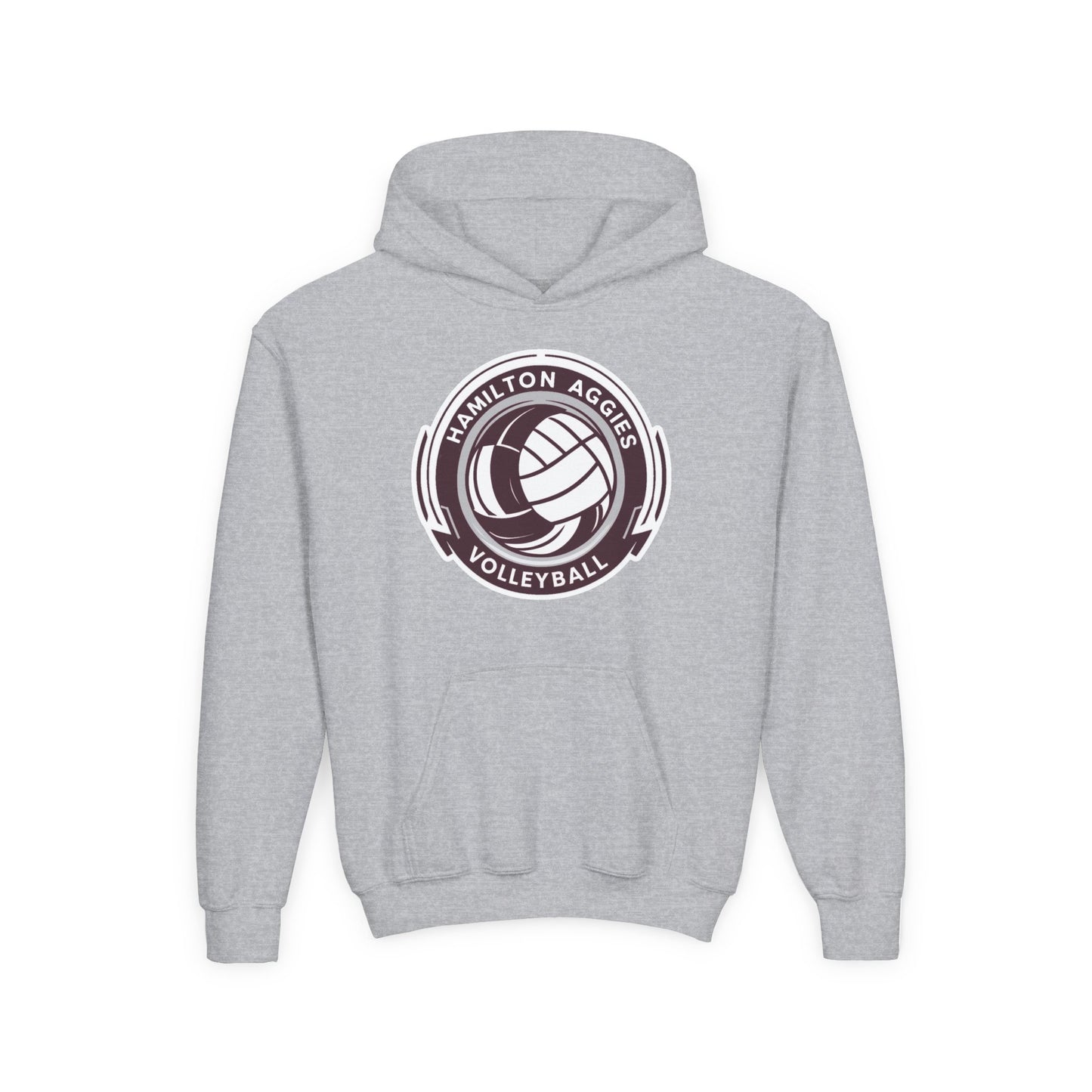 Youth Hoodie Sweatshirt \ Hamilton Aggies Volleyball \ HAV1