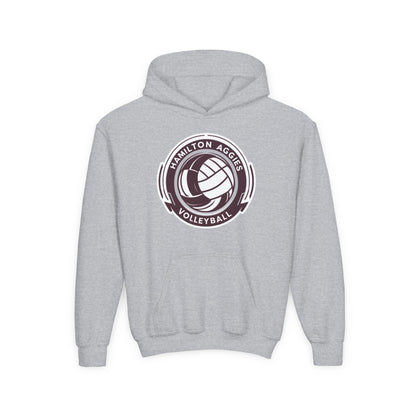 Youth Hoodie Sweatshirt \ Hamilton Aggies Volleyball \ HAV1