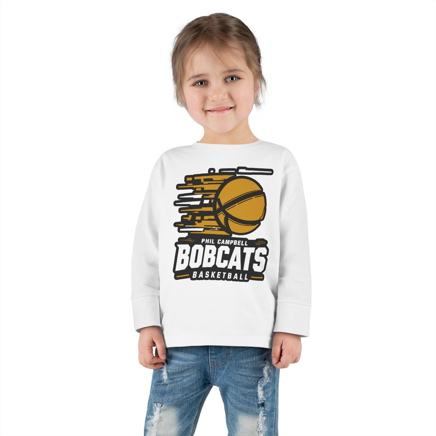 Toddler Long Sleeve Tee \ Phil Campbell Bobcats Basketball \ PCBBK2