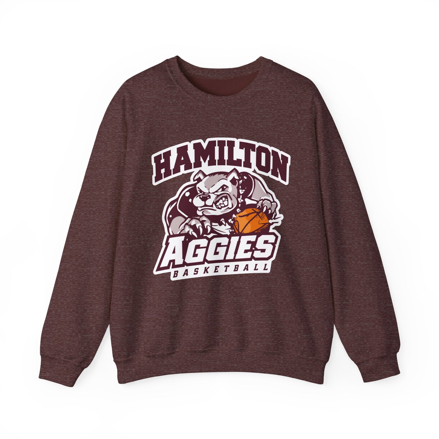 Adult Crewneck Sweatshirt \ Hamilton Aggies Basketball \ HABK1