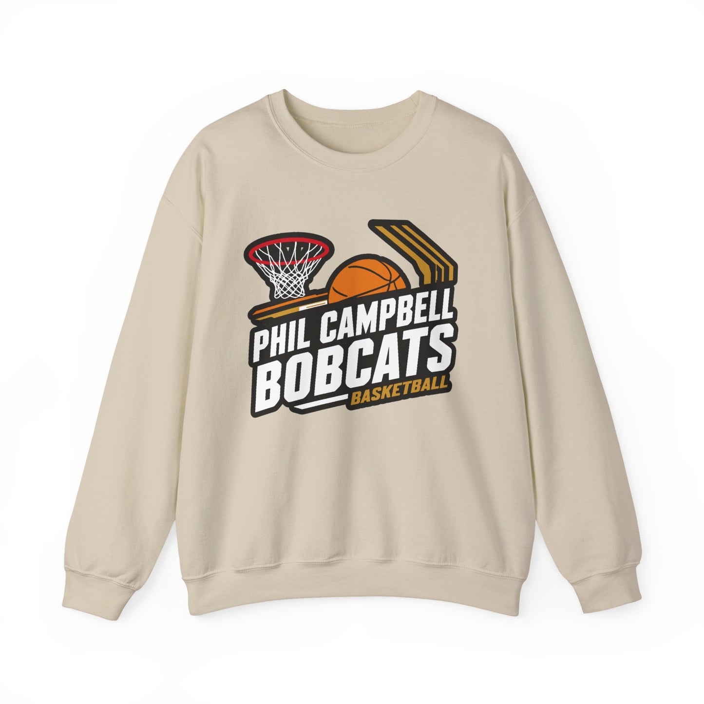Adult Crewneck Sweatshirt \ Phil Campbell Bobcats Basketball \ PCBBK1