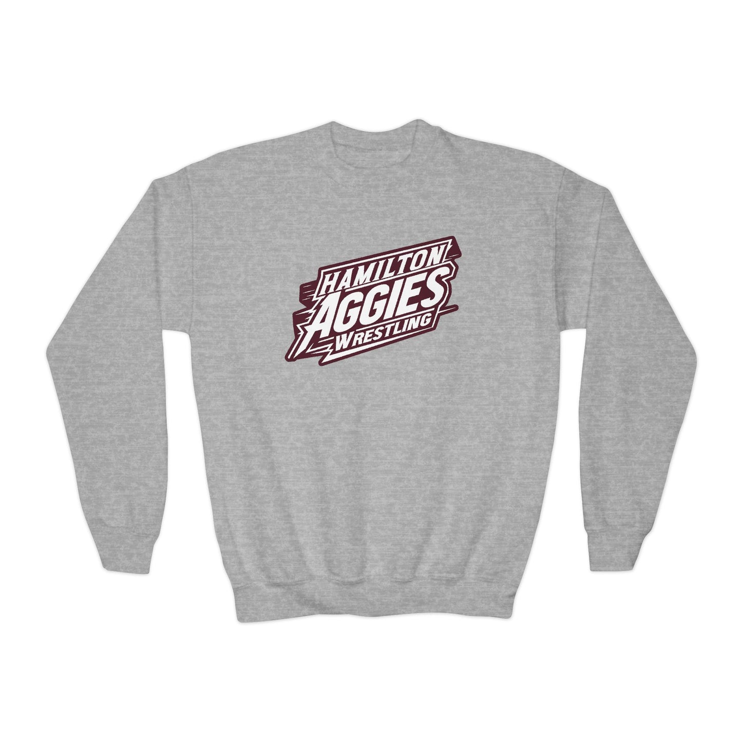 Youth Crewneck Sweatshirt \ Hamilton Aggies Wrestling \ HAW1