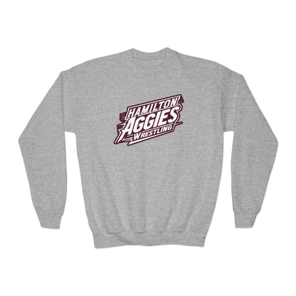 Youth Crewneck Sweatshirt \ Hamilton Aggies Wrestling \ HAW1
