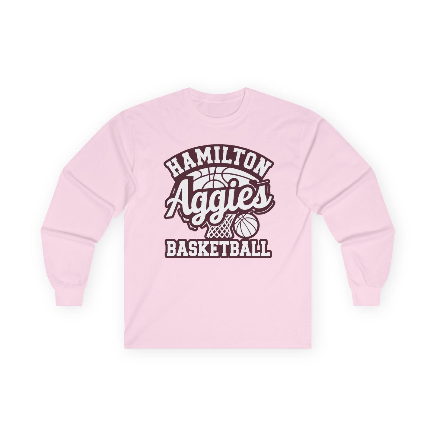 Long Sleeve Tee \ Hamilton Aggies Basketball \ HABBG1