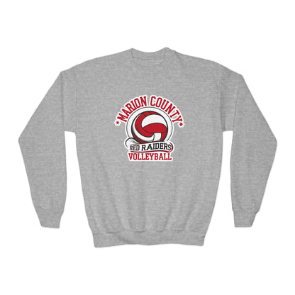 Youth Crewneck Sweatshirt \ Marion County Red Raiders Volleyball \ MCV1