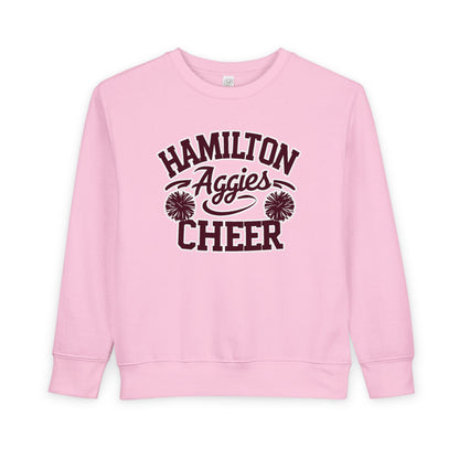 Toddler Crewneck Sweatshirt \ Hamilton Aggies Cheer \ Style HAC2