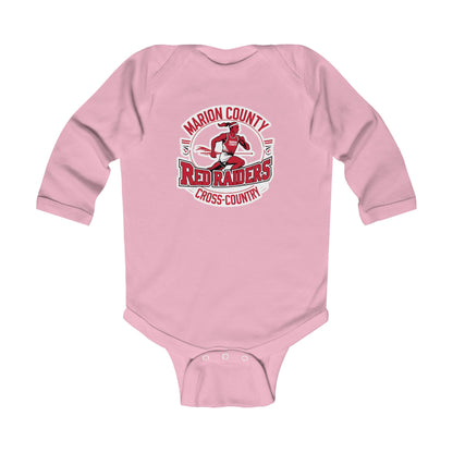 Long Sleeve Baby Bodysuit \ Marion County Red Raiders Cross-Country \ MCCC2