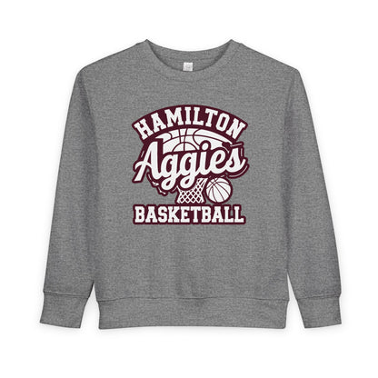 Toddler Crewneck Sweatshirt \ Hamilton Aggies Basketball \ HABBG1