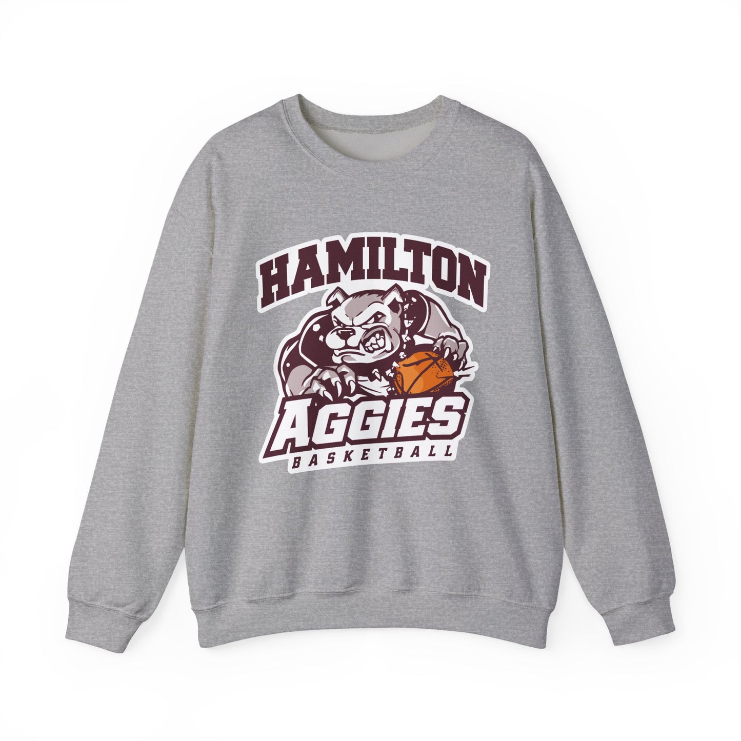 Adult Crewneck Sweatshirt \ Hamilton Aggies Basketball \ HABK1