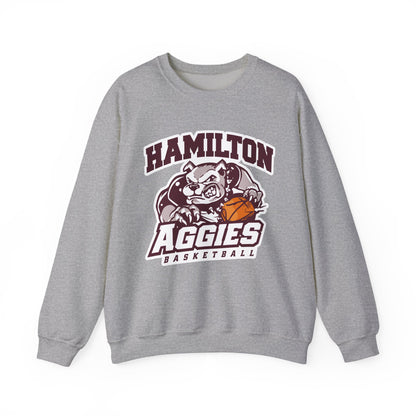 Adult Crewneck Sweatshirt \ Hamilton Aggies Basketball \ HABK1