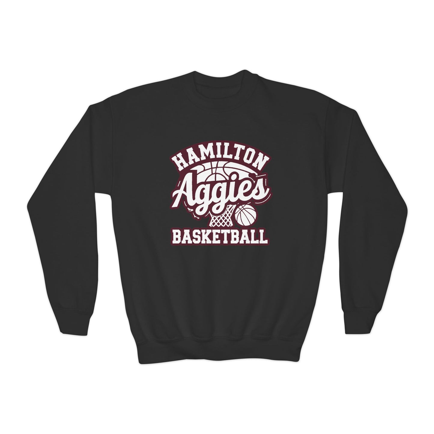 Youth Crewneck Sweatshirt \ Hamilton Aggies Basketball \ HABBG1