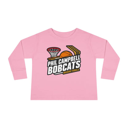 Toddler Long Sleeve Tee \ Phil Campbell Bobcats Basketball \ PCBBK1