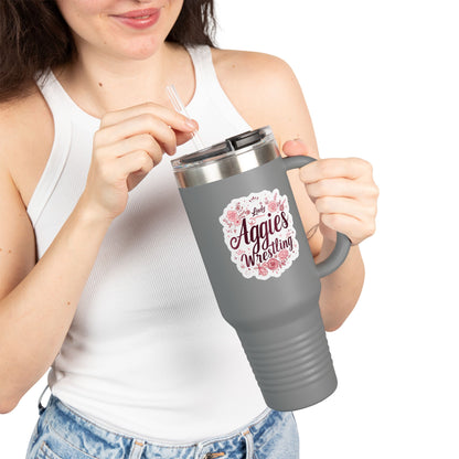 40oz Insulated Tumbler \ Hamilton Aggies Wrestling \ HAWG1
