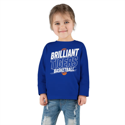 Toddler Long Sleeve Tee \ Brilliant Tigers Basketball \ BTBK1