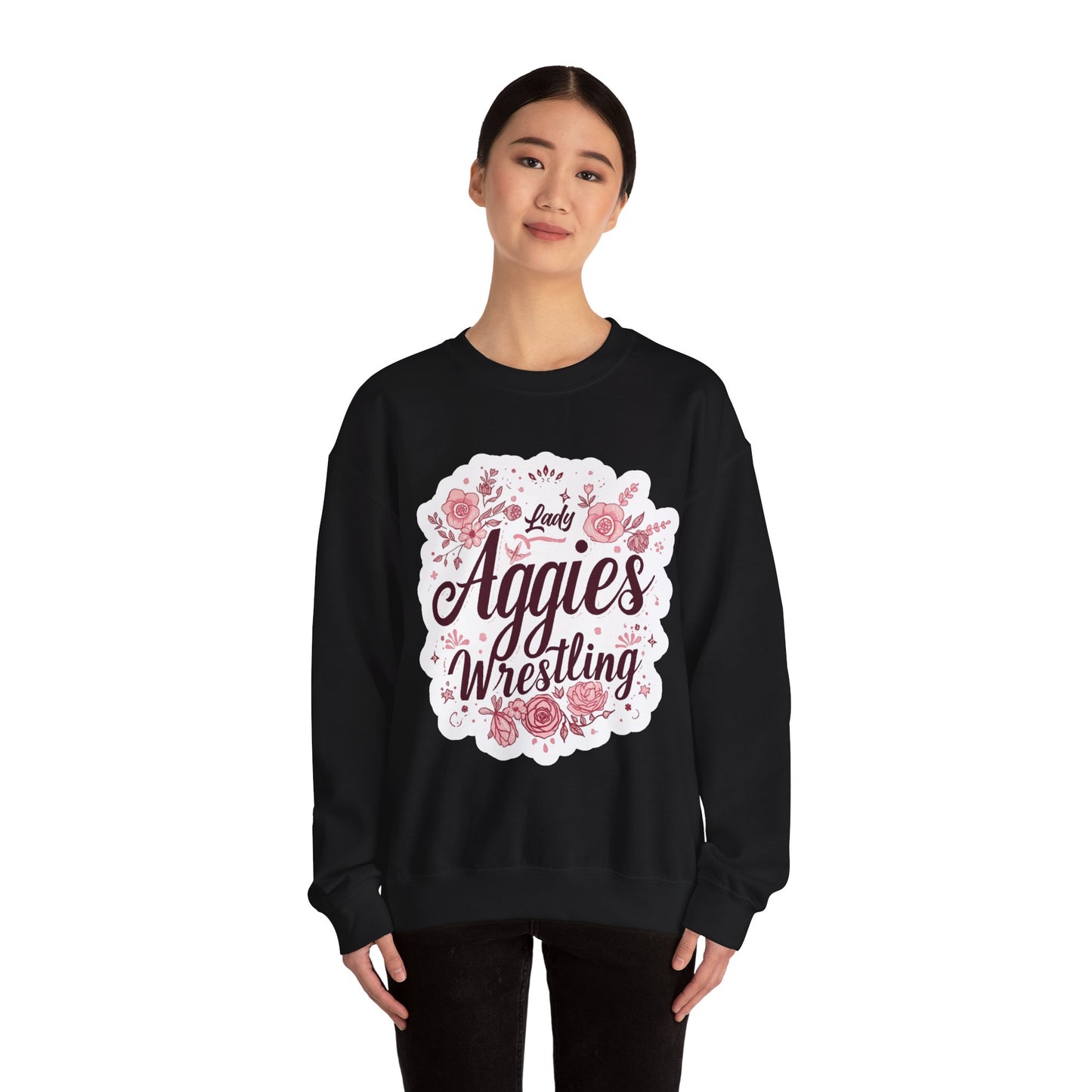 Adult Crewneck Sweatshirt \ Hamilton Aggies Wrestling \ HAWG1