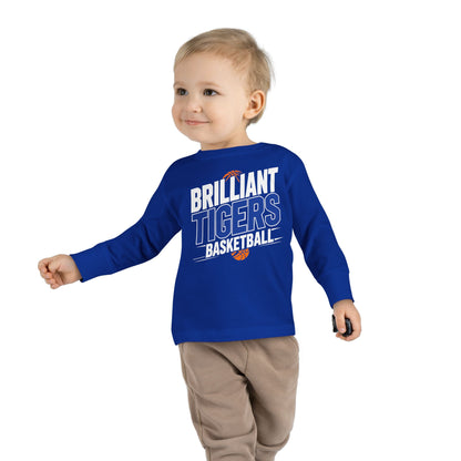 Toddler Long Sleeve Tee \ Brilliant Tigers Basketball \ BTBK1