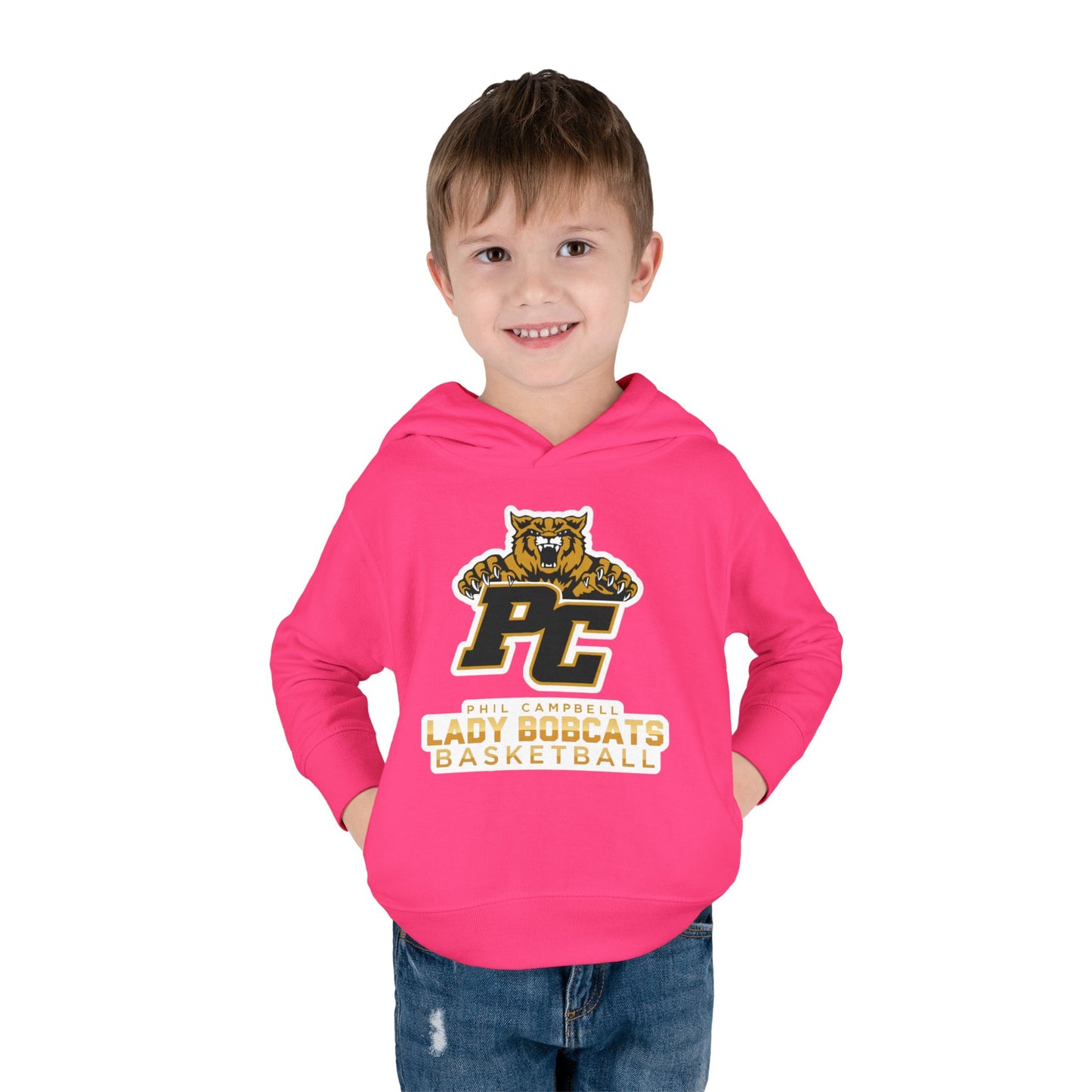 Toddler Hoodie Sweatshirt \ Phil Campbell Bobcats Basketball \ PCBBKG1