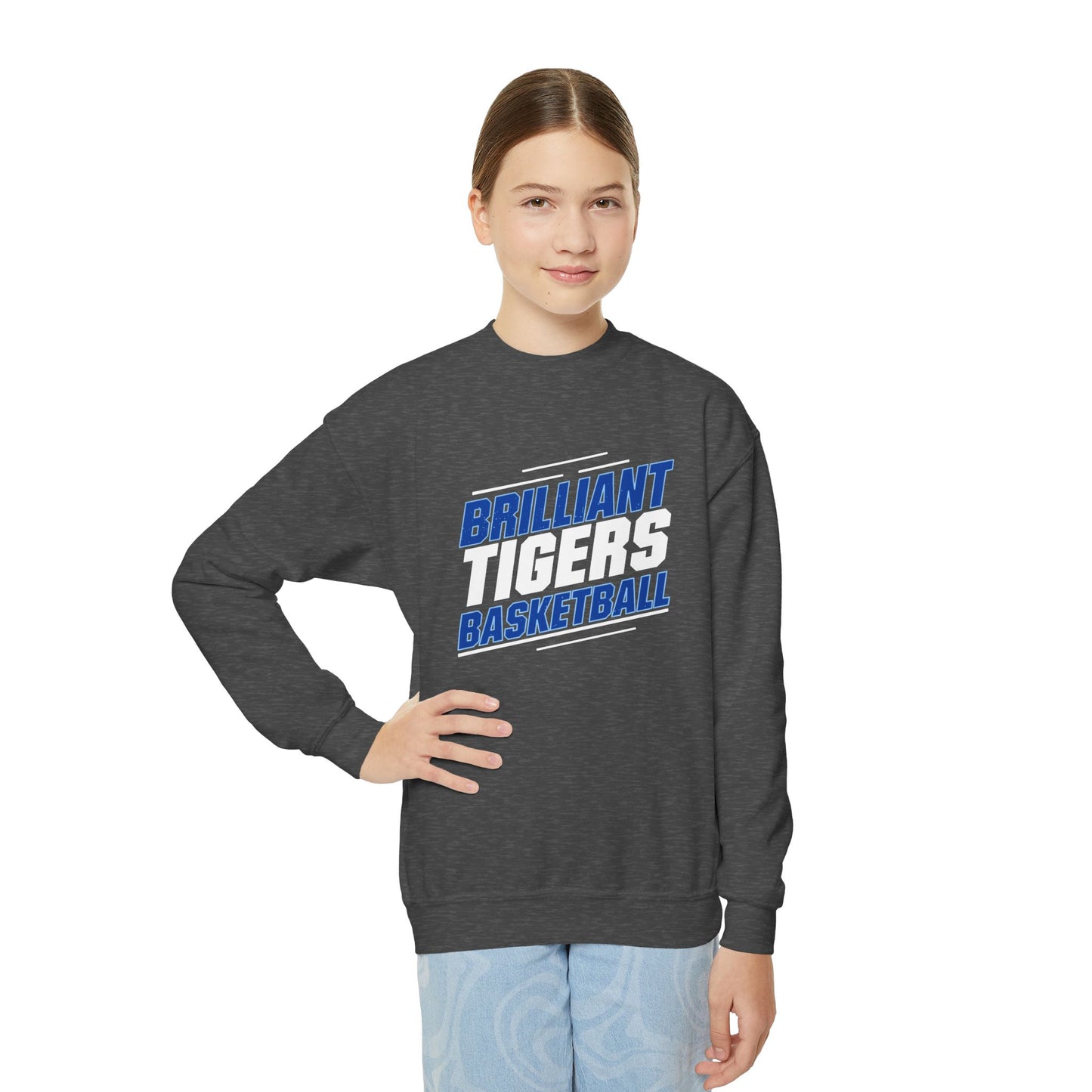 Youth Crewneck Sweatshirt \ Brilliant Tigers Basketball \ BTBK2