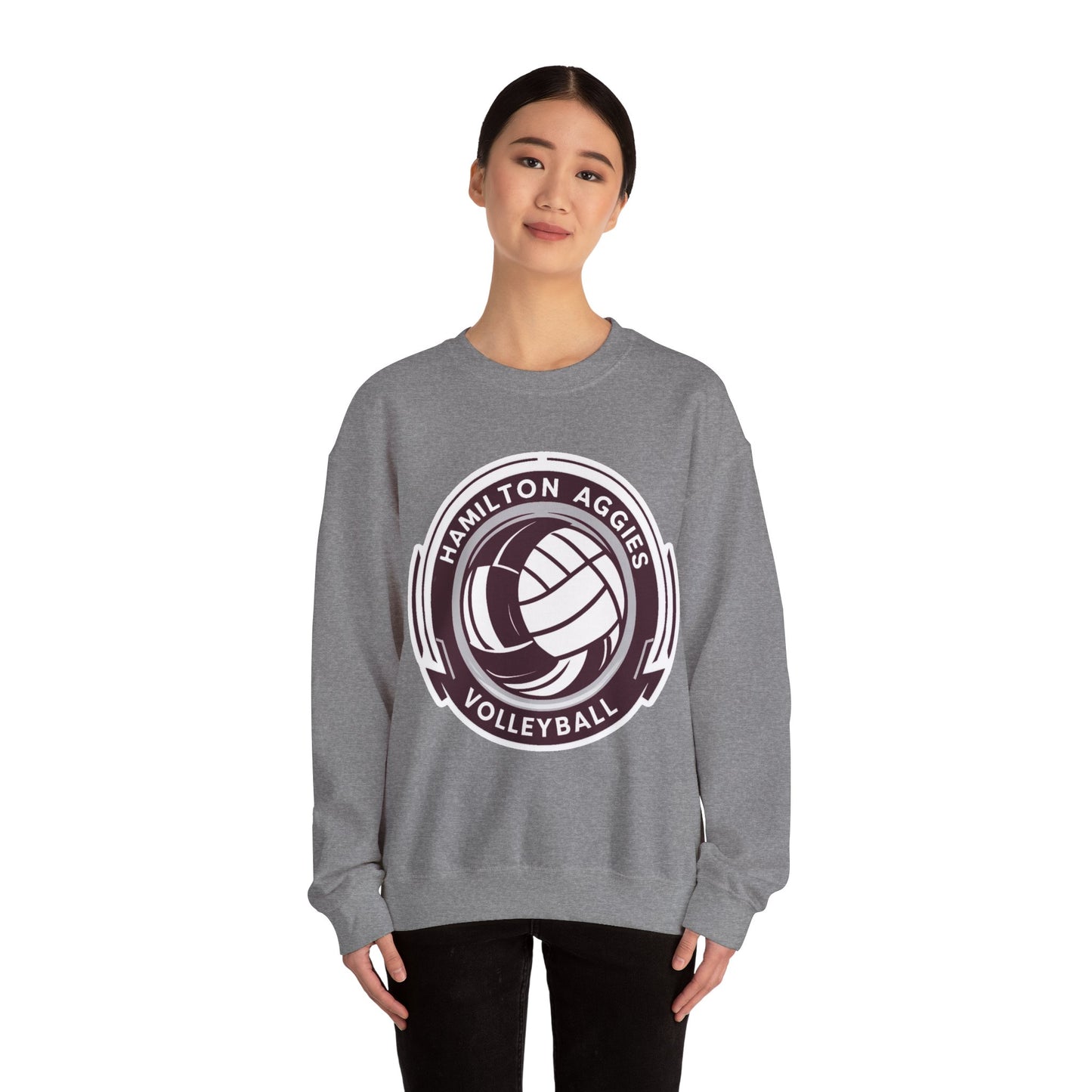 Adult Crewneck Sweatshirt \ Hamilton Aggies Volleyball \ HAV1