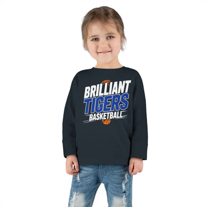 Toddler Long Sleeve Tee \ Brilliant Tigers Basketball \ BTBK1