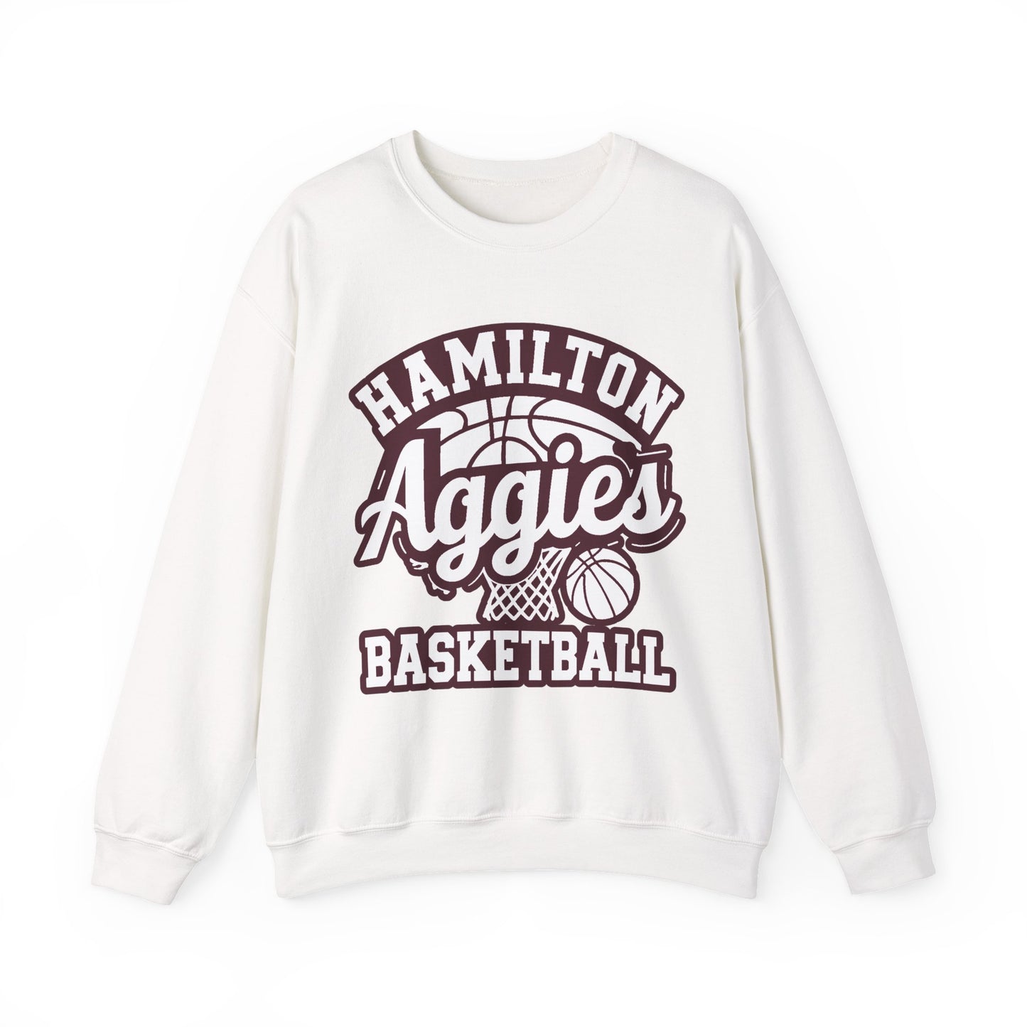 Adult Crewneck Sweatshirt \ Hamilton Aggies Basketball \ HABKG1