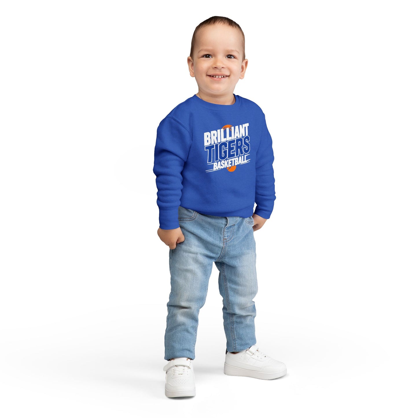 Toddler Crewneck Sweatshirt \ Brilliant Tigers Basketball \ BTBK1
