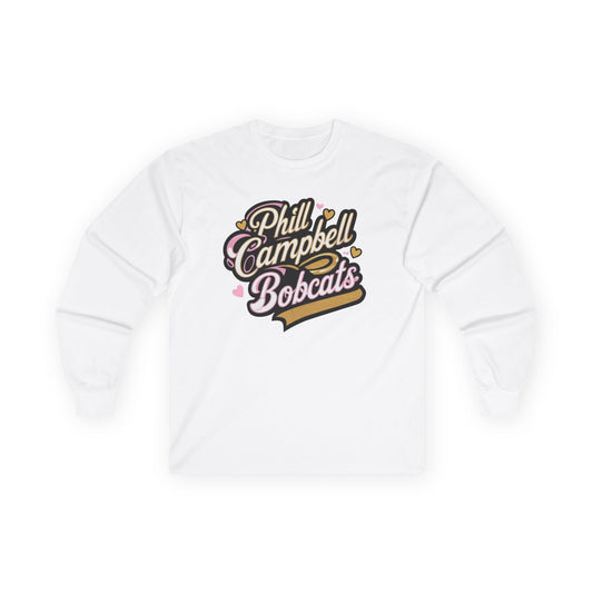 Adult Long Sleeve Tee \ Phill Campbell Bobcats \ PCBG1