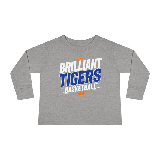 Toddler Long Sleeve Tee \ Brilliant Tigers Basketball \ BTBK1