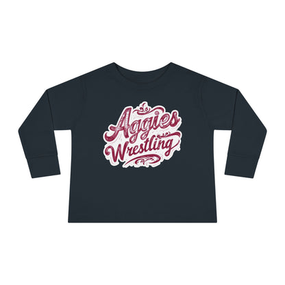 Toddler Long Sleeve Tee \ Hamilton Aggies Wrestling \ HAWG2