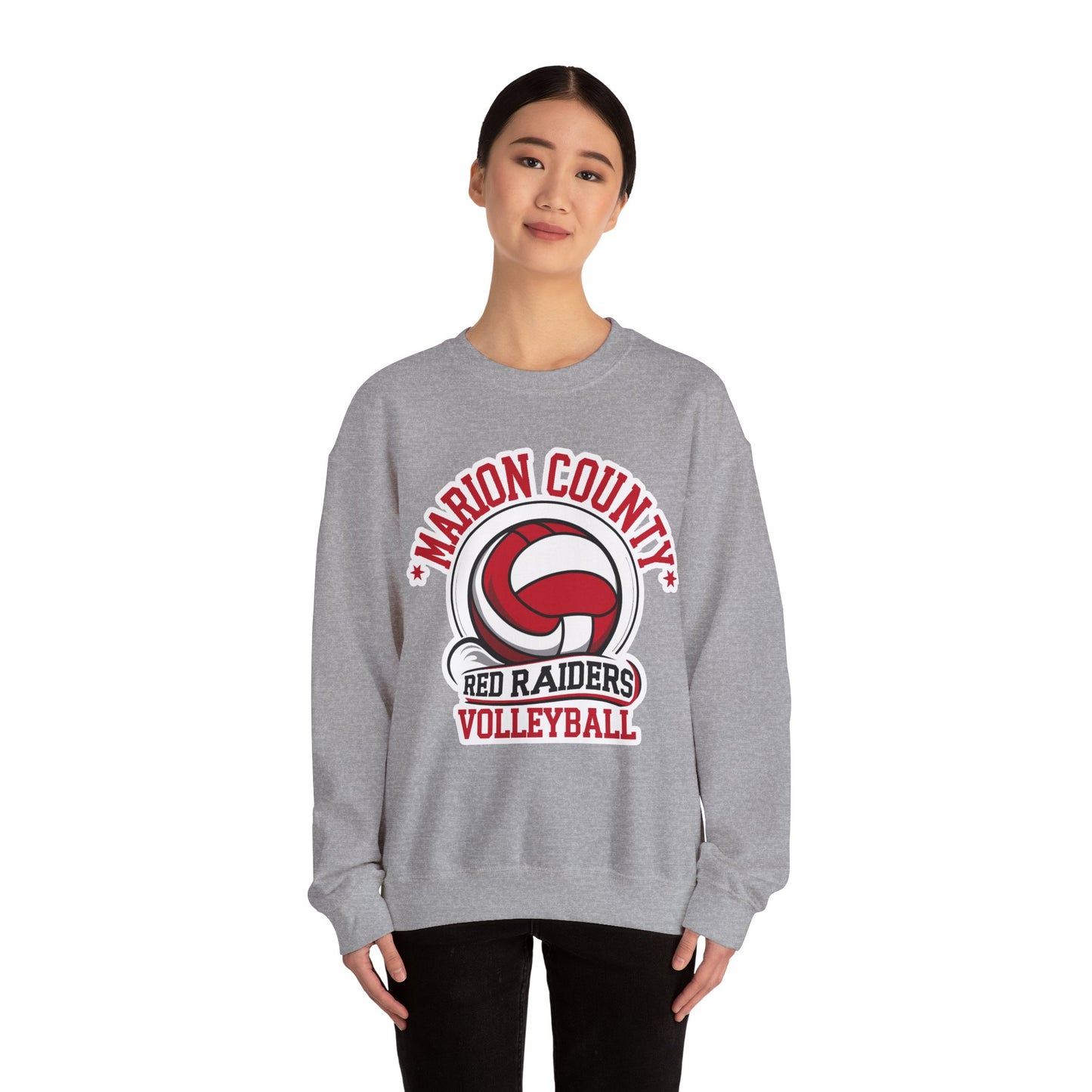 Adult Crewneck Sweatshirt \ Marion County Red Raiders Volleyball \ MCV1
