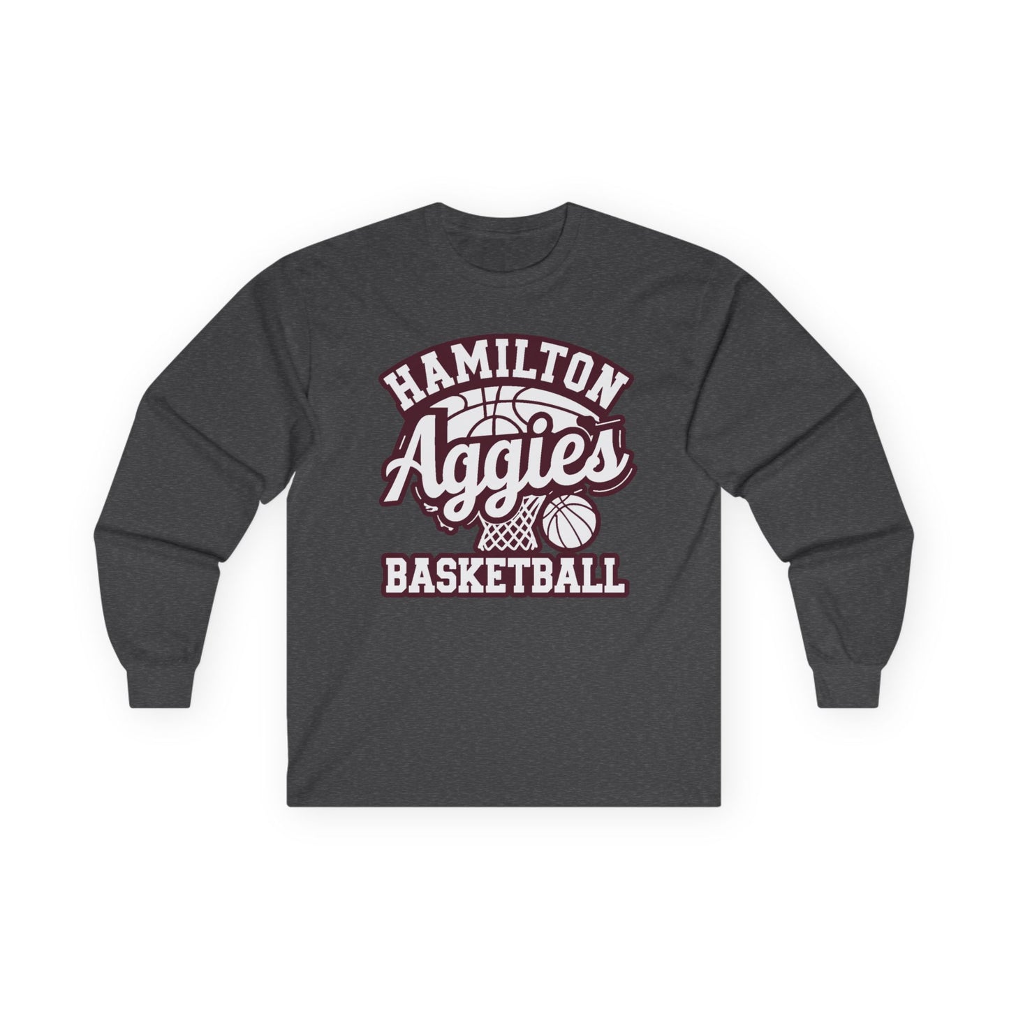 Long Sleeve Tee \ Hamilton Aggies Basketball \ HABBG1