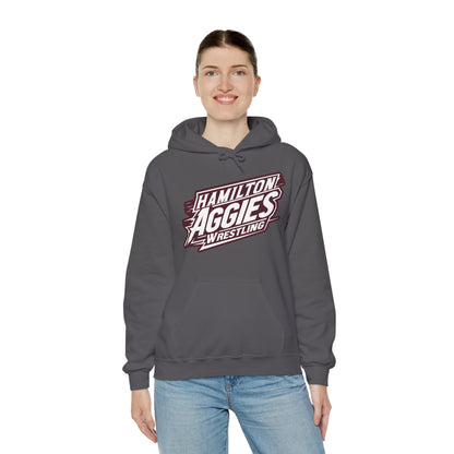 Adult Hoodie Sweatshirt \ Hamilton Aggies Wrestling \ HAW1