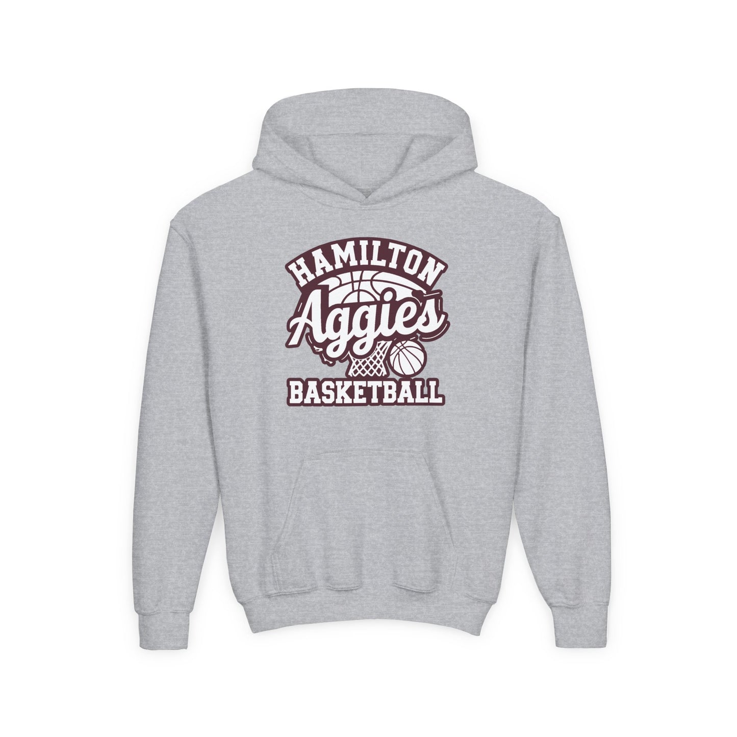 Youth Hoodie Sweatshirt \ Hamilton Aggies Basketball \ HABBG1