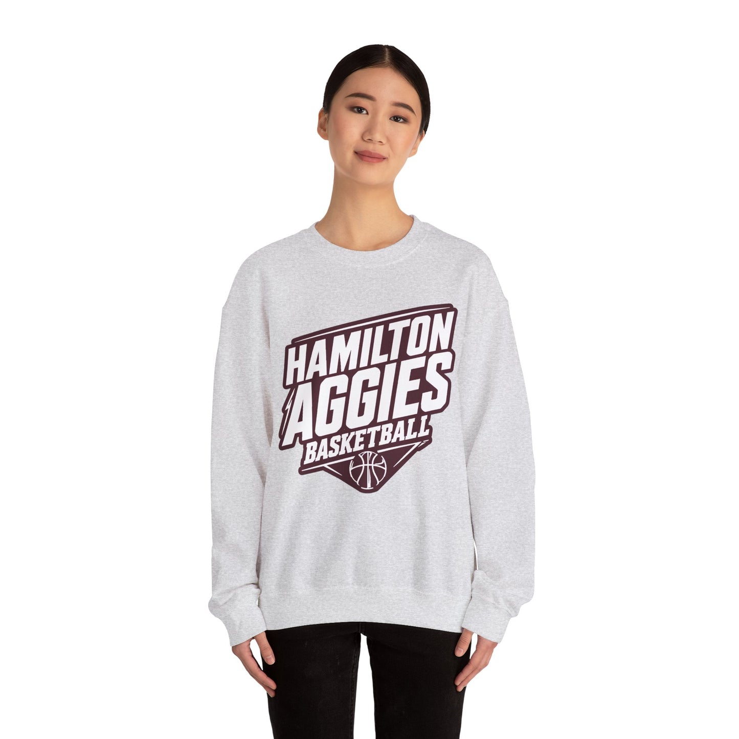 Adult Crewneck Sweatshirt \ Hamilton Aggies Basketball \ HABK2