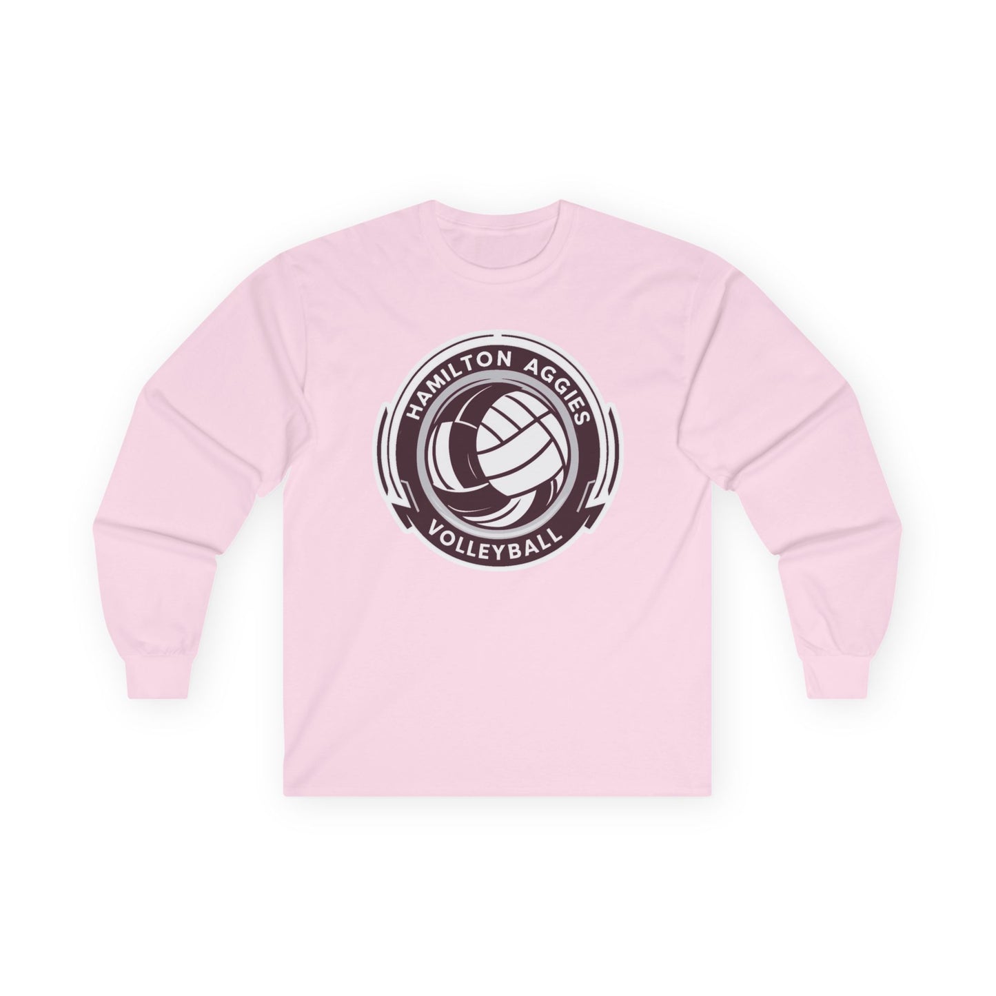 Adult Long Sleeve Tee \ Hamilton Aggies Volleyball \ HAV1