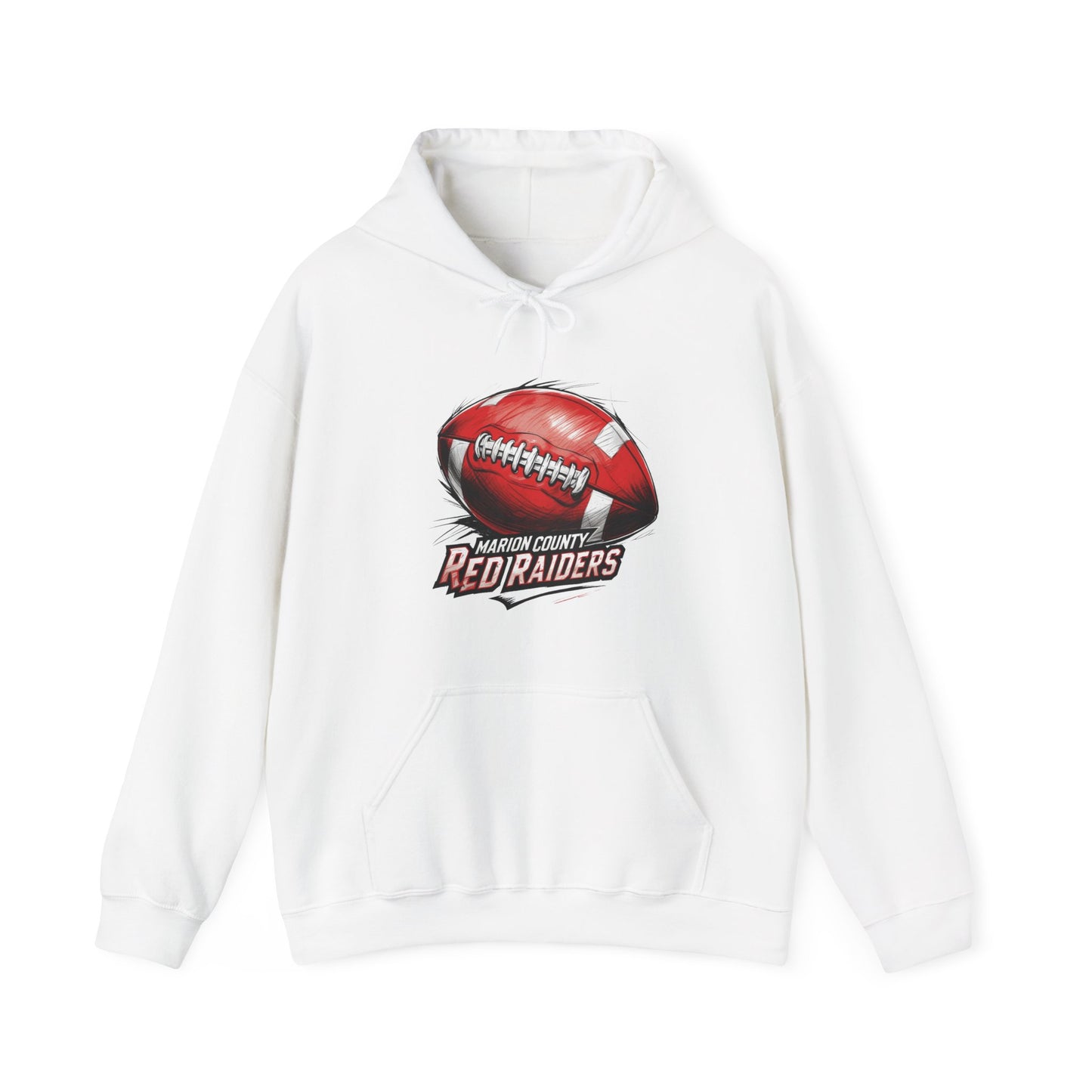 Adult Hoodie Sweatshirt \ Marion County Red Raiders Football \ MCF1