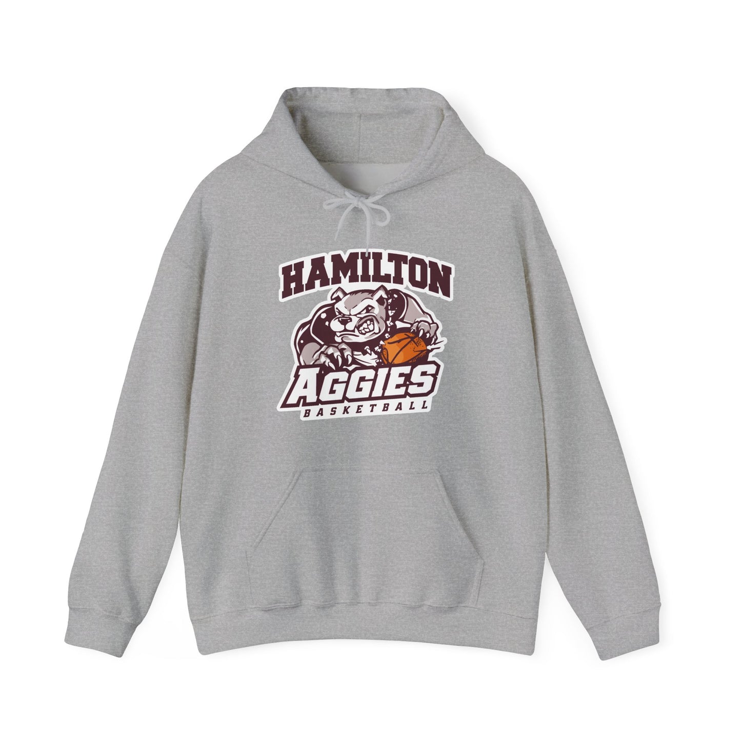 Adult Hoodie Sweatshirt \ Hamilton Aggies Basketball \ HABB1