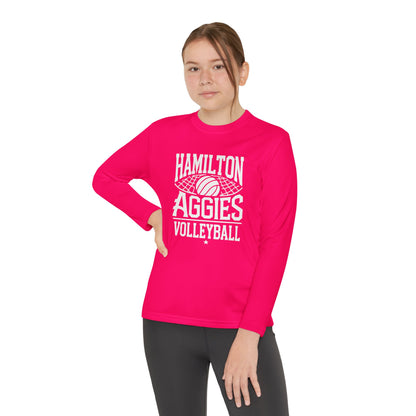 Youth Long Sleeve Tee \ Hamilton Aggies Volleyball \ HAV2
