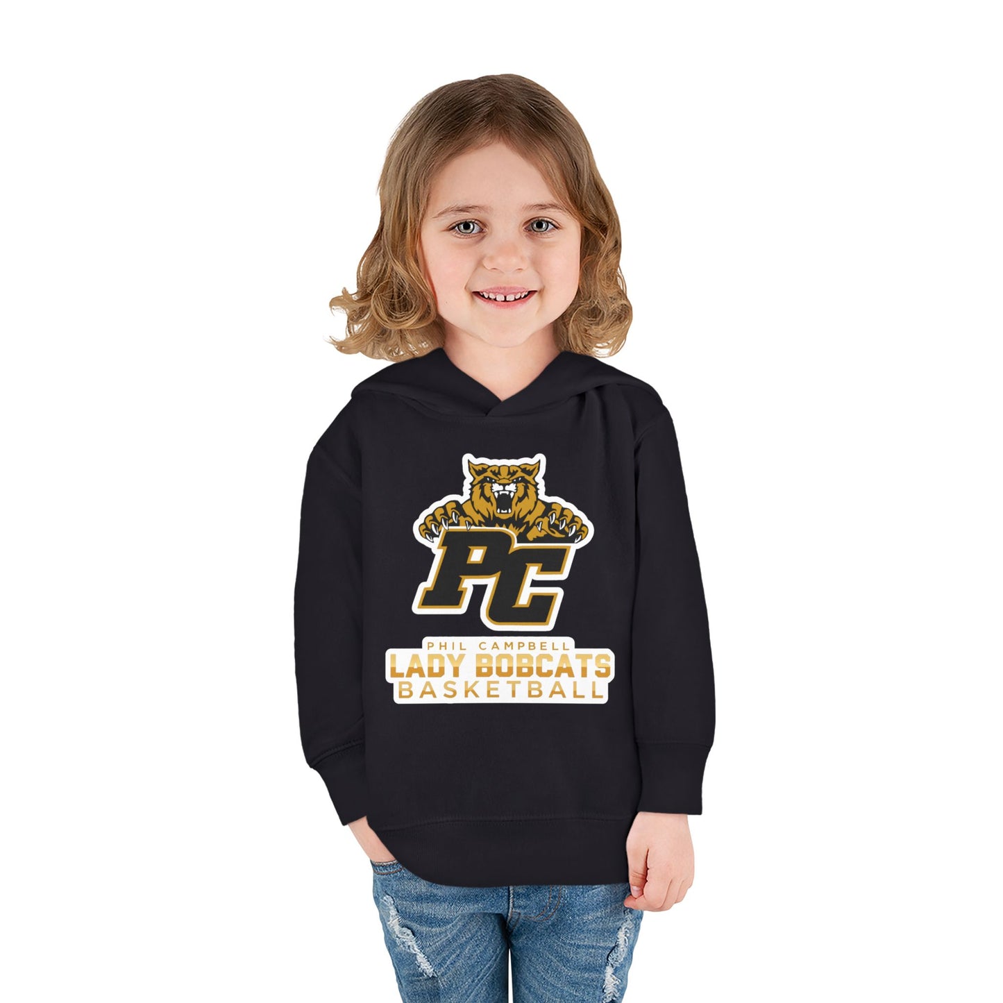 Toddler Hoodie Sweatshirt \ Phil Campbell Bobcats Basketball \ PCBBKG1