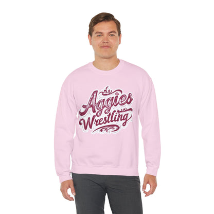 Adult Crewneck Sweatshirt \ Hamilton Aggies Wrestling \ HAWG2