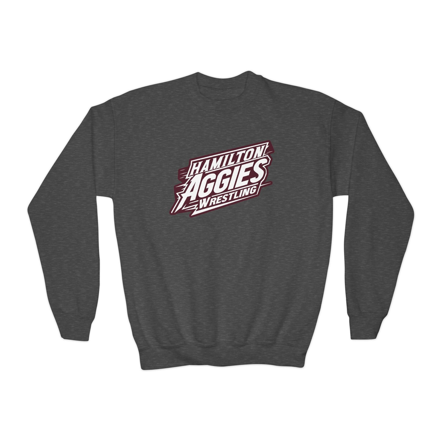 Youth Crewneck Sweatshirt \ Hamilton Aggies Wrestling \ HAW1
