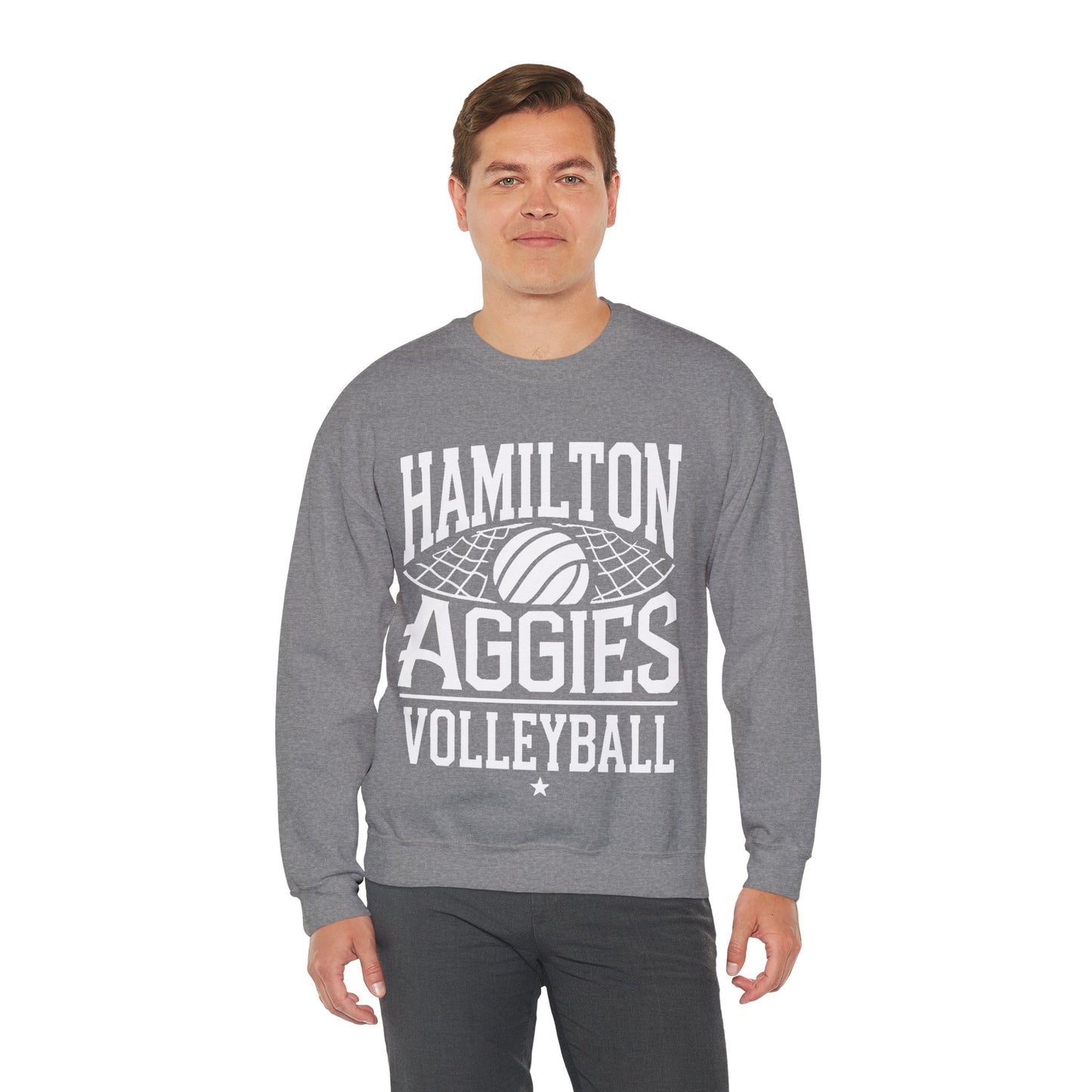 Adult Crewneck Sweatshirt \ Hamilton Aggies Volleyball \ HAV2