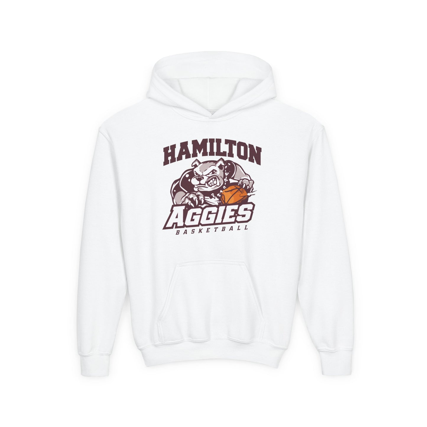 Youth Hoodie Sweatshirt \ Hamilton Aggies Basketball \ HABB1
