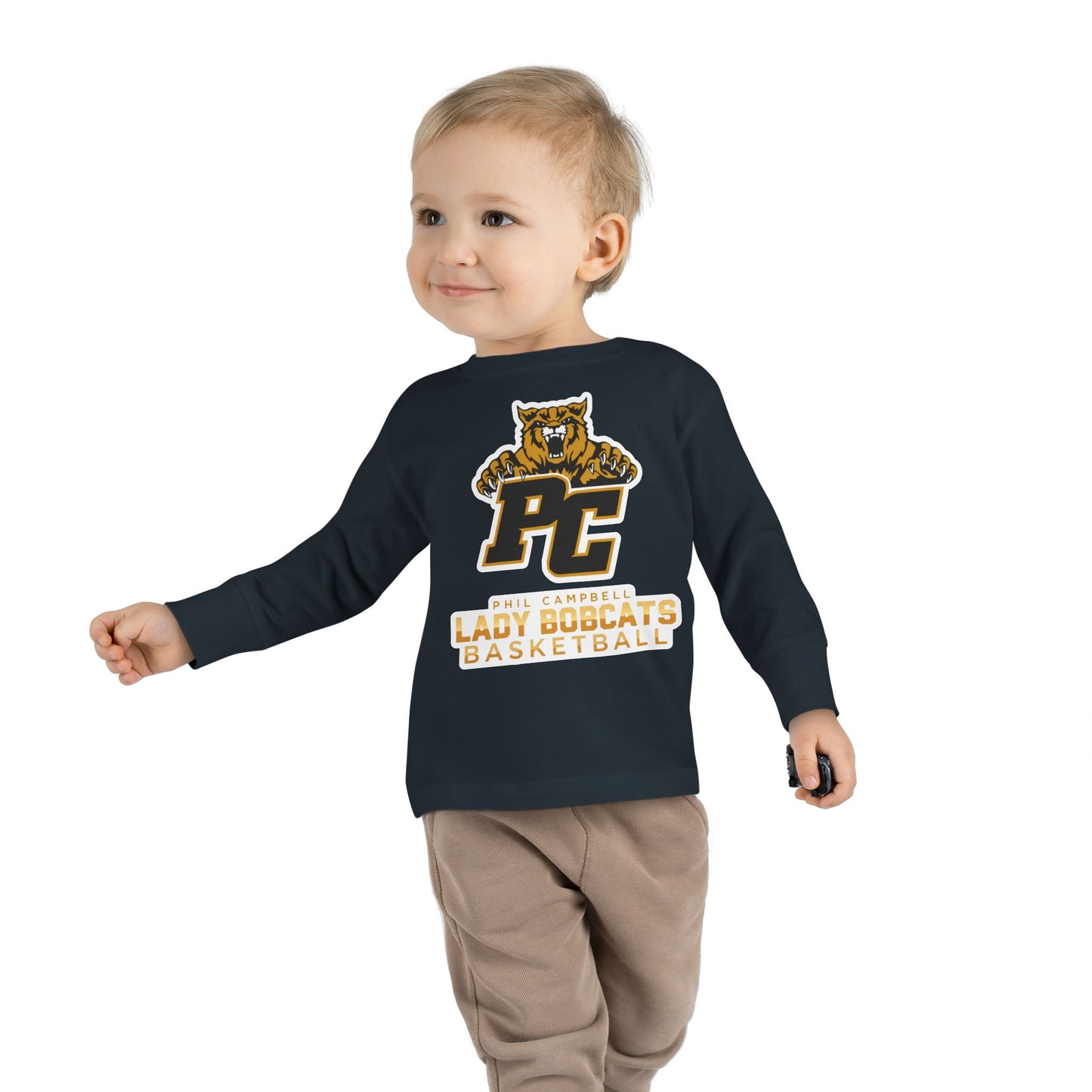 Toddler Long Sleeve Tee \ Phil Campbell Bobcats Basketball \ PCBBKG1