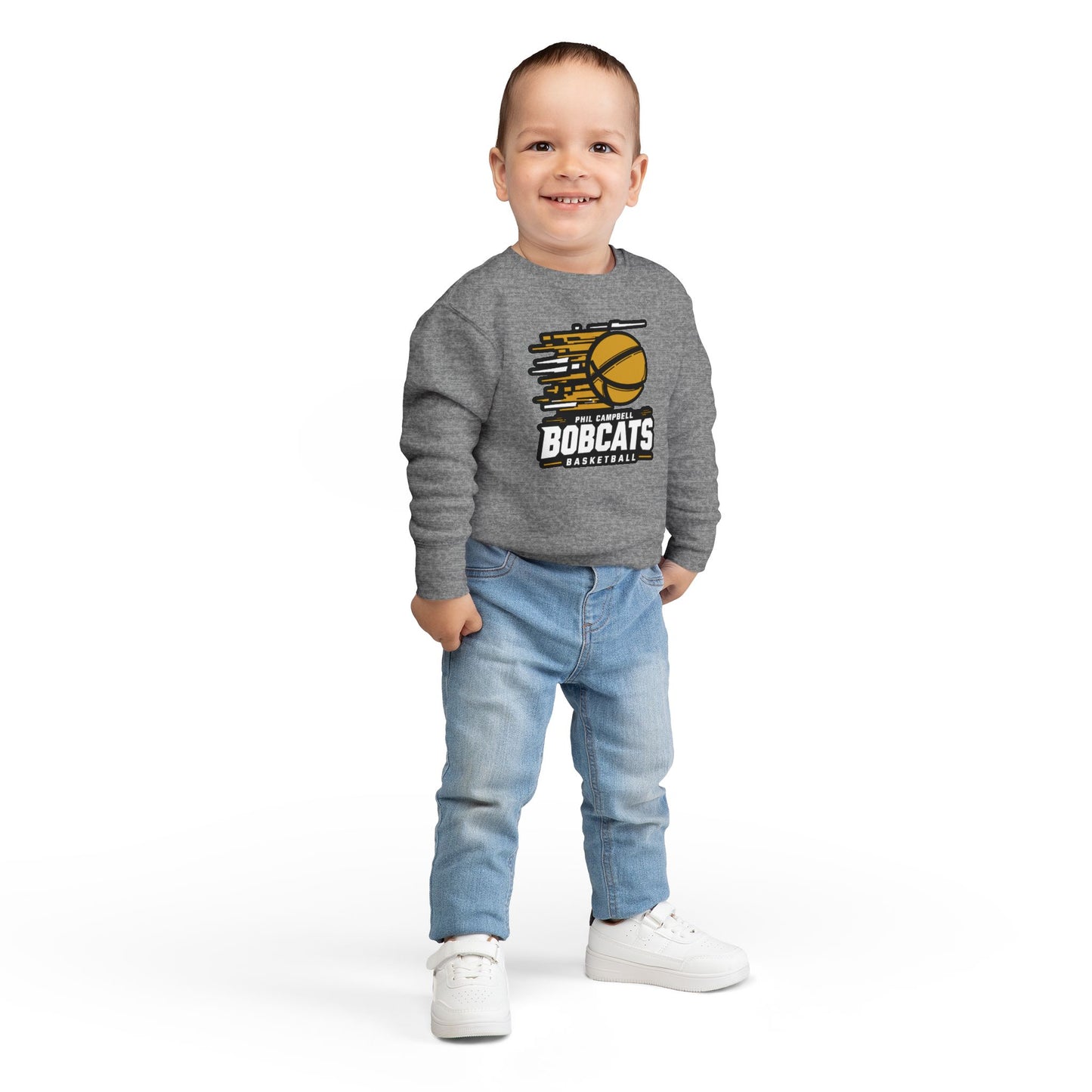 Toddler Crewneck Sweatshirt \ Phil Campbell Bobcats Basketball \ PCBBK2