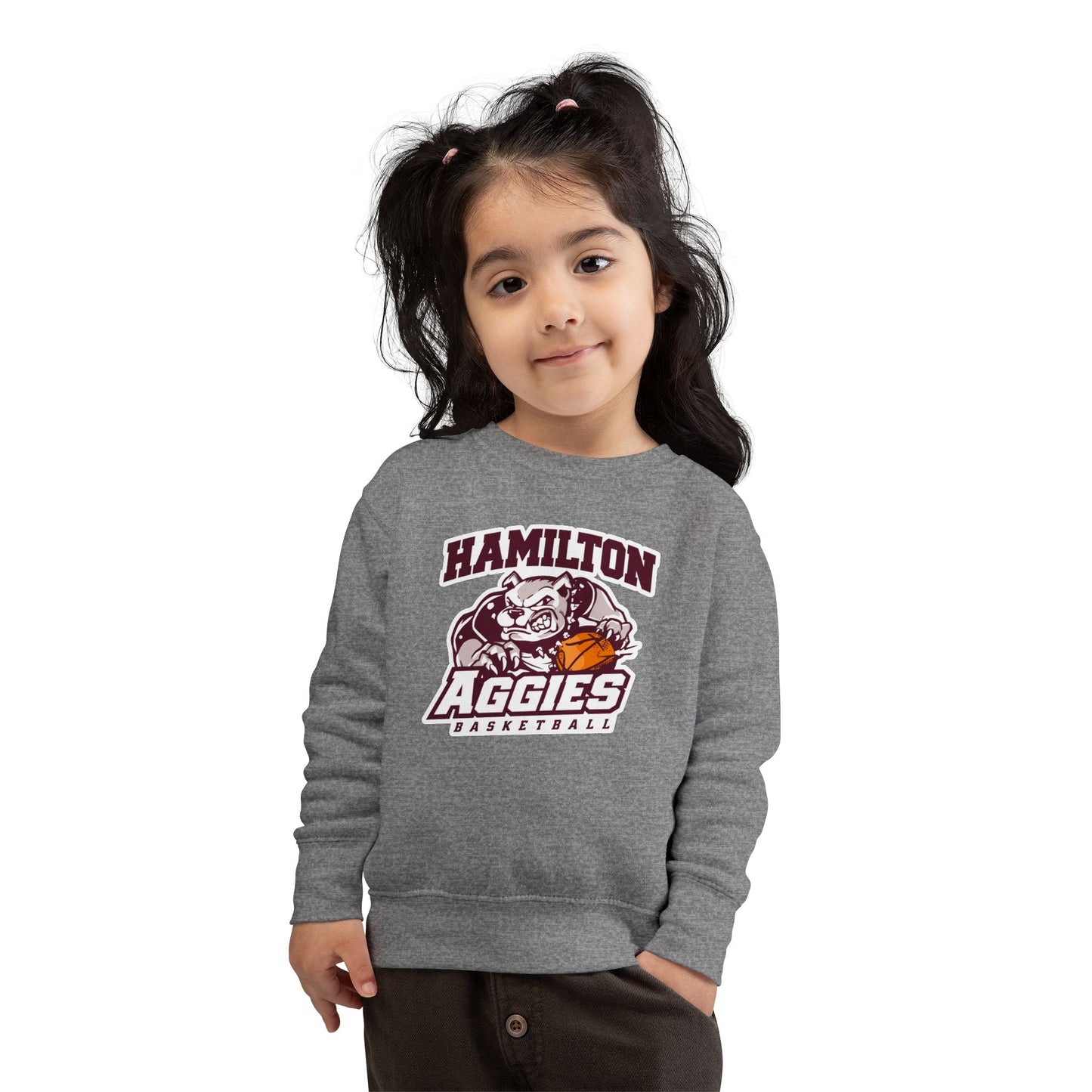 Toddler Crewneck Sweatshirt \ Hamilton Aggies Basketball \ HABB1