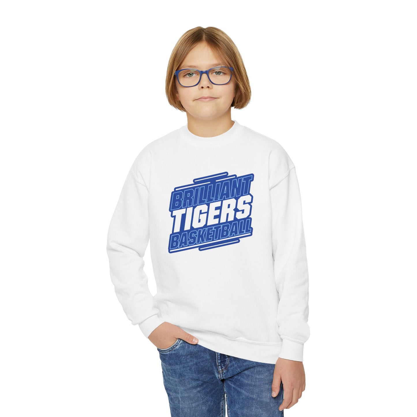 Youth Crewneck Sweatshirt \ Brilliant Tigers Basketball \ BTBK2