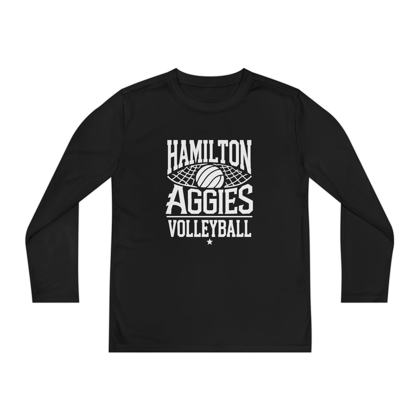 Youth Long Sleeve Tee \ Hamilton Aggies Volleyball \ HAV2